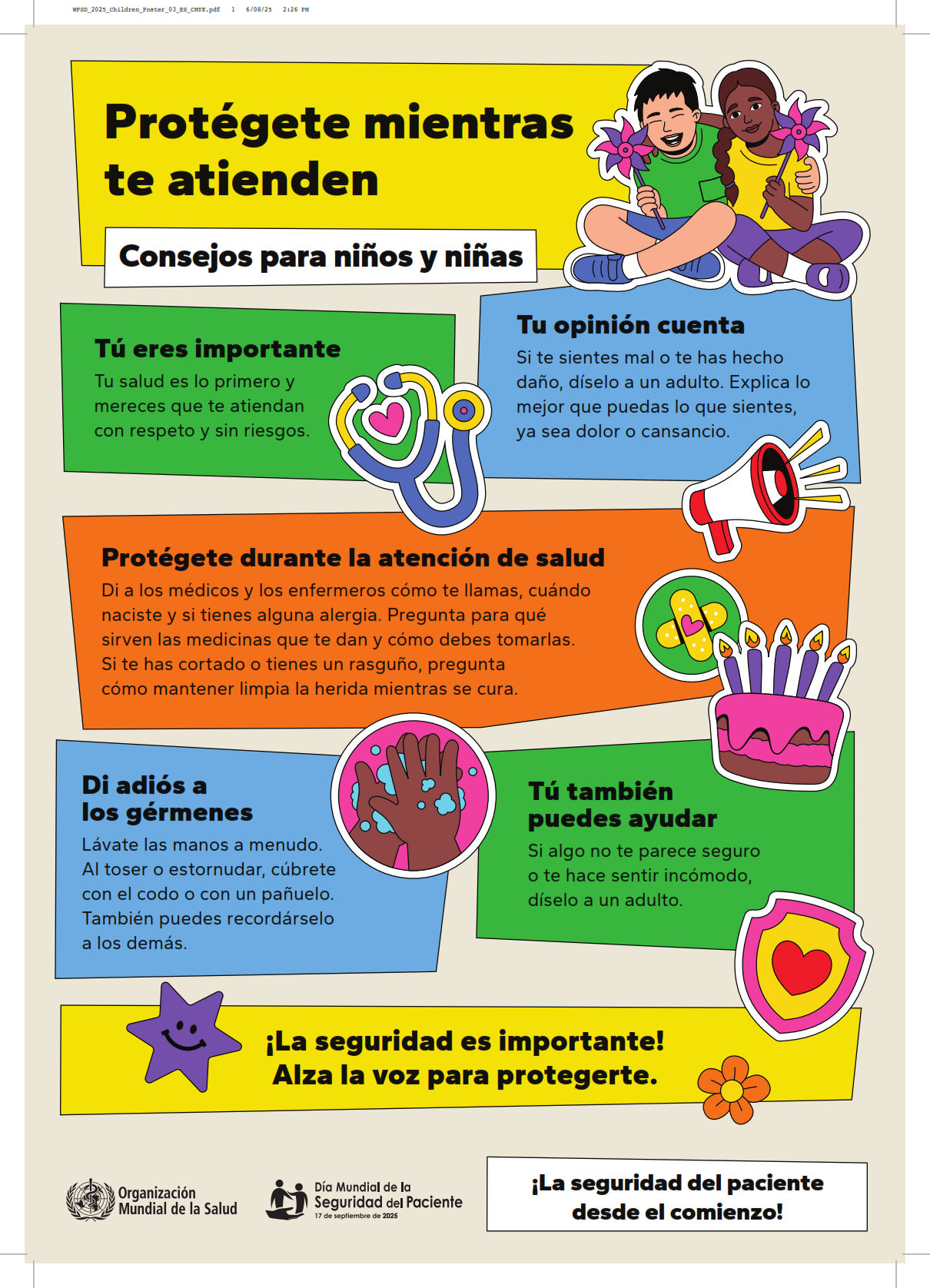 Póster para Niños - Día Mundial de la Seguridad del Paciente